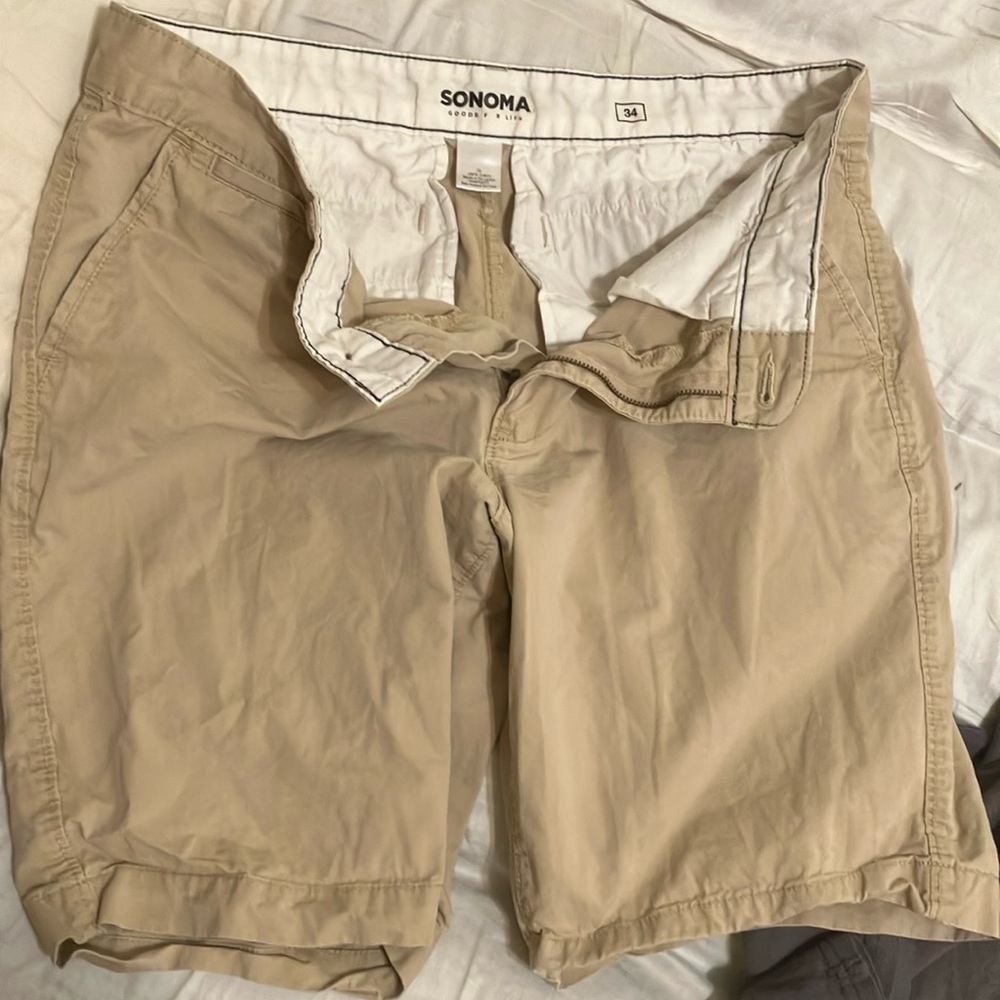 Sonoma Tan Flat Front Shorts Casual